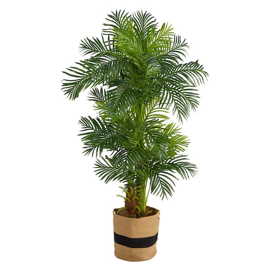 6ft. Hawaii Artificial Palm Tree in Handmade Natural Cotton Planter